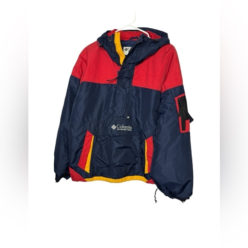 VTG 90s COLUMBIA Sportswear Company Colorblock Sport Hood Pullover Jacket M